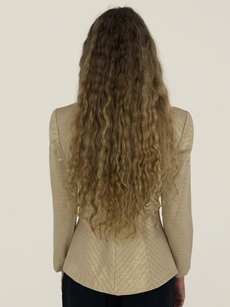 Gold Metallic Fit and Flare Jacket