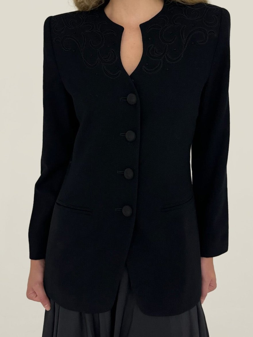 Black Embroidered blazer