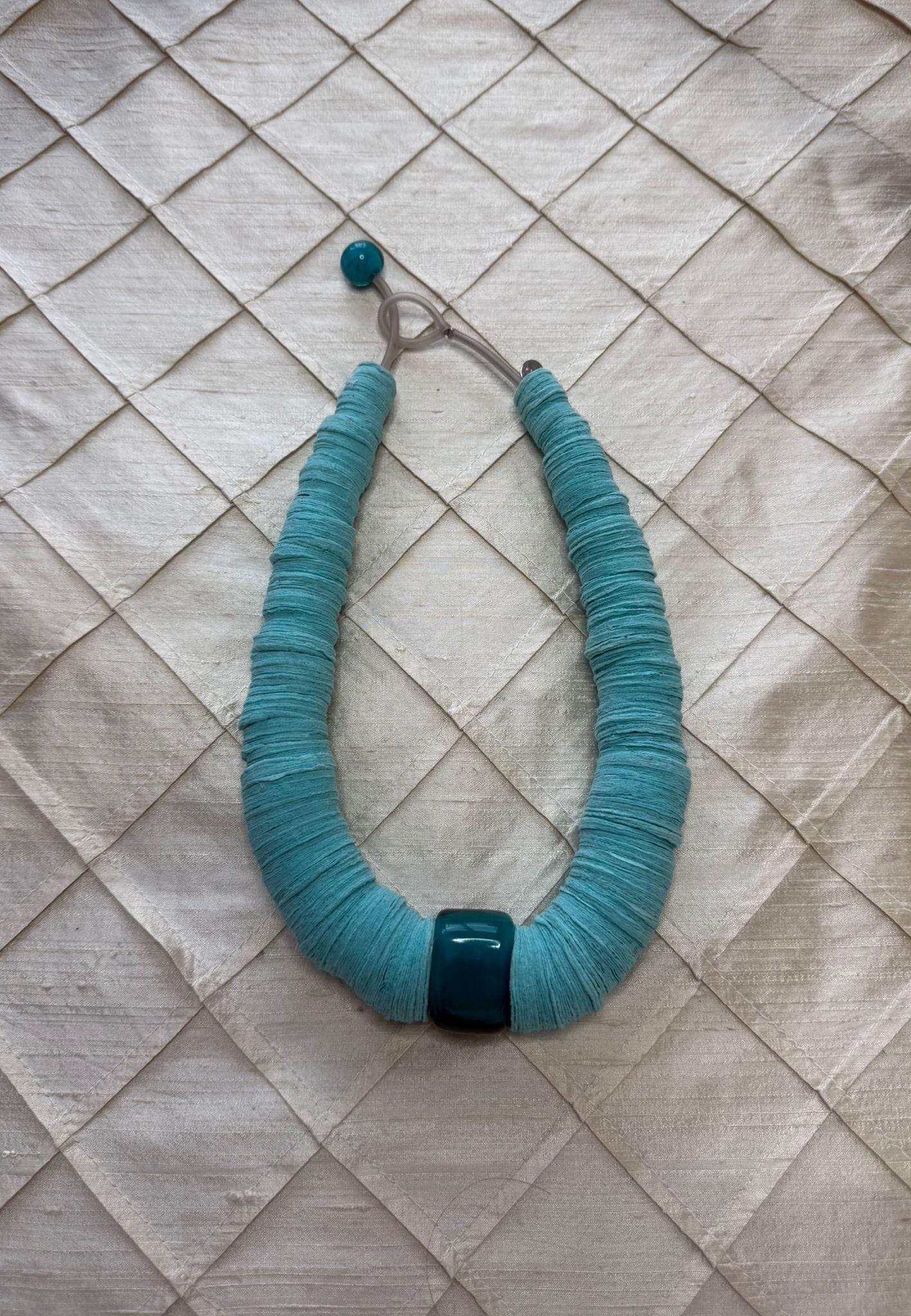 Hand-Wrapped Silk Statement Necklace