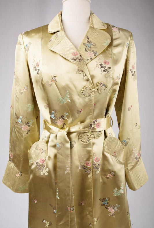 1940s Silk Satin Overcoat