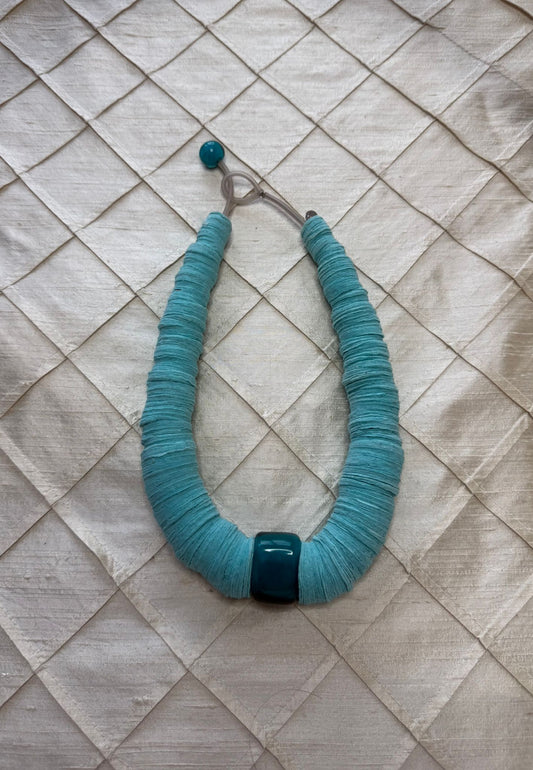 Hand-Wrapped Silk Statement Necklace